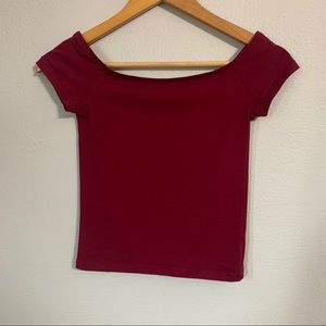 Express one eleven maroon crop top xs